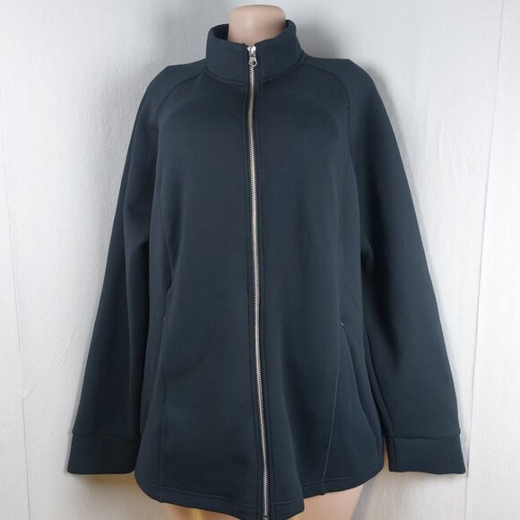 32 Degrees Women's Black Active Long Sleeve Mock Neck Performance Jacket Sz XXL - Picture 2 of 13